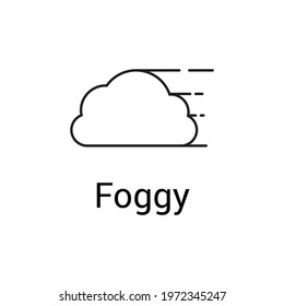 Foggy Icon Vector Weather Symbol