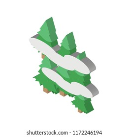 Foggy isometric left top view 3D icon