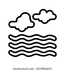 Foggy Line Vector Illustration Isolated On White Background.
