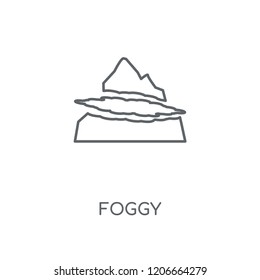 Foggy linear icon. Foggy concept stroke symbol design. Thin graphic elements vector illustration, outline pattern on a white background, eps 10.