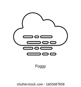 Foggy linear icon vector on white background. Black icon illustration