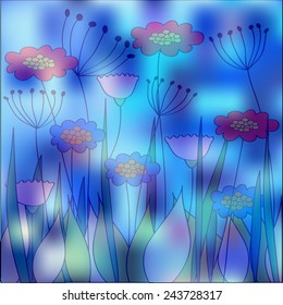 foggy meadow illustration
