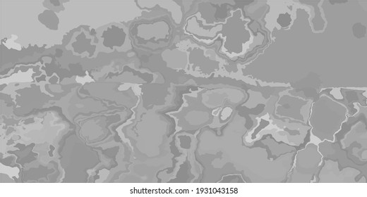 Foggy Monochrome Dyed Vector Print. Silver Gray Grey Simple Dirty Art. Details Retro Shadows Watercolour Art Illustration. Soft Gray. Landscape Metallic Cloudy Modern Art Pattern.
