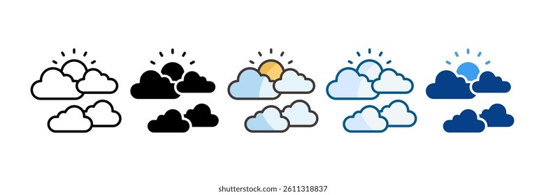 Foggy Morning Icon Set Multiple Style Collection