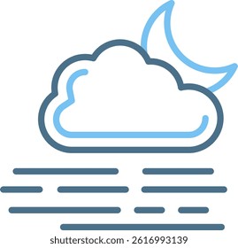 Foggy Night Line Two Colour Icon