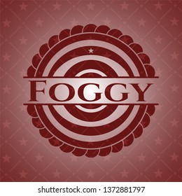Foggy retro red emblem