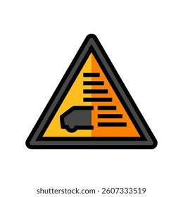 foggy roads car driving obstacles color icon vector. foggy roads car driving obstacles sign. isolated symbol illustration