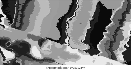 Foggy Shadows Dyed Vector Print. Metallic Retro Gray Watercolor Brush Stroke. Soft Gray. Grey Details Silver Dirty Art Background. Cloudy Monochrome Landscape Trendy Aquarelle Fabric.
