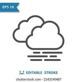 Foggy Weather Icon. Fog, Cloud, Clouds. Professional, pixel perfect icon, EPS 10 format.