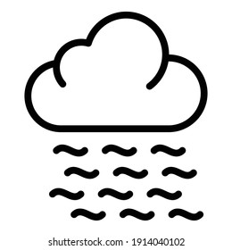 Foggy weather icon. Outline foggy weather vector icon for web design isolated on white background