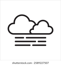 Foggy weather Simple line icon