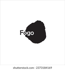 Fogo Cape Verde map and black lettering design on white background