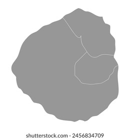 Fogo island map with administrative division, Cape Verde. Vector illustration.