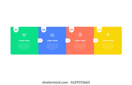 fographic. Vector Infographic design template with icons and 4 numbers options or steps. Can be used for process diagram, presentations, workflow layout, banner, flow chart, info graph.