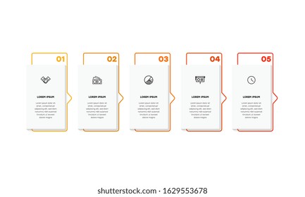 fographic. Vector Infographic design template with icons and 5 numbers options or steps. Can be used for process diagram, presentations, workflow layout, banner, flow chart, info graph.