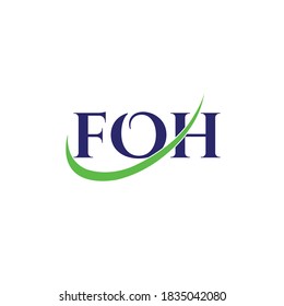 Foh letter logo creative design.