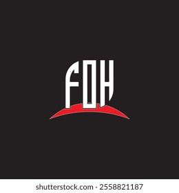 FOH letter logo design with white background in illustrator, vector logo modern alphabet font