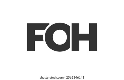 FOH logo design template with strong and modern bold text. Initial based vector logotype featuring simple and minimal typography. Trendy company identity ideal for businesses brand presence.