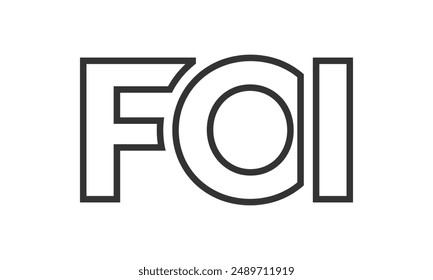 FOI logo design template with strong and modern bold text. Initial based vector logotype featuring simple and minimal typography. Trendy company identity ideal for businesses brand presence.