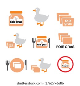 	
Foie gras, duck or goose vector color icons set - food, restuarant industry. Vector icons set of French cuisine - foie gras isolated on white 
 