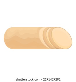 Foie gras sausage icon cartoon vector. Goose food. Meat ham