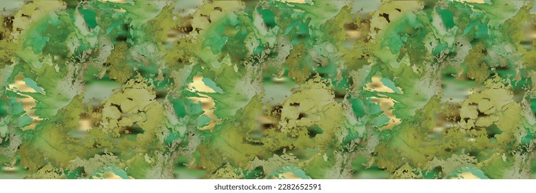 Foil Alcohol Ink Marble. Blue Art Paint. Luxury Abstract Painting. Metal Alcohol Ink Background. Fluid Elegant Texture. Luxury Water Color Marble. Green Marble Watercolor. Gold Oriental Background.