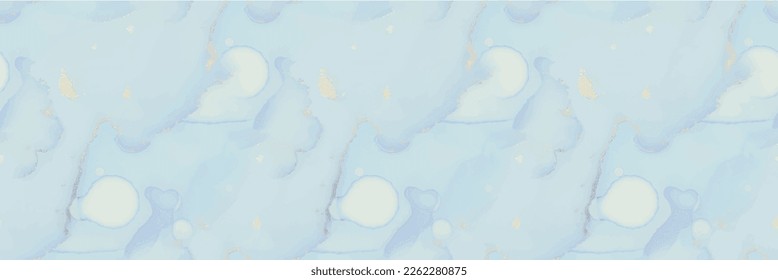 Foil Alcohol Ink Marble. Gold Ink Paint. Luxury Watercolor Marble. Vector Seamless Watercolor. Blue Marble Background. Bronze Vector Ink Texture. Foil Abstract Watercolor. Luxury Seamless Art Template