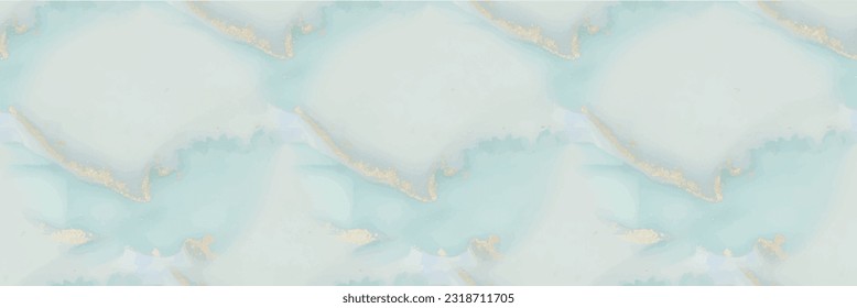 Foil Art Paint. Copper Vector Ink Watercolor. Marble Gold Alcohol Ink. Golden Water Color Canvas. Green Marble Background. Geode Elegant Pattern. Blue Gradient Watercolor. Vector Abstract Painting.