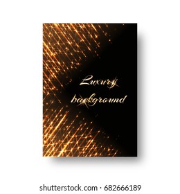 Foil background with bright light. Burst vector on a black backdrop.