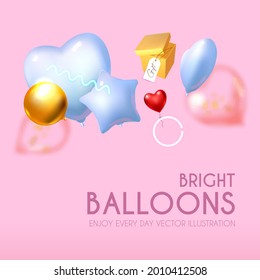Löwen. Helles Event Design mit fliegenden Luftballons und Licht.