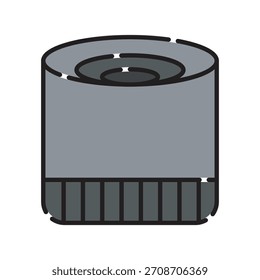 Icono de línea negra del Filtrar de aluminio. Elemento aislado de Vector. Trazo editable