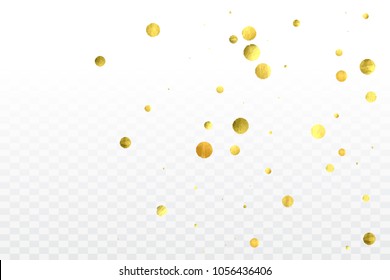 Foil gold confetti. Celebrate background. Watercolor golden sparkles and dots. Explosion backdrop. Christmas party invitation card template. Falling gold confetti. Glitter background. 