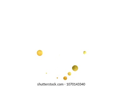 Foil gold confetti. Glitter vector celebrate background. Watercolor golden sparkles and dots. Voucher backdrop. Christmas party invitation card template. Falling gold confetti. Glitter background. 