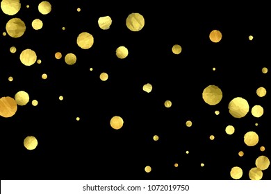 Foil gold confetti. Glitter vector celebrate background. Watercolor golden sparkles and dots. Voucher backdrop. Christmas party invitation card template. Falling gold confetti. Glitter background. 