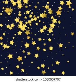 Foil gold confetti. Glitter vector celebrate background. Watercolor golden sparkles and dots. Voucher backdrop. Christmas party invitation card template. Falling gold confetti. Glitter background. 