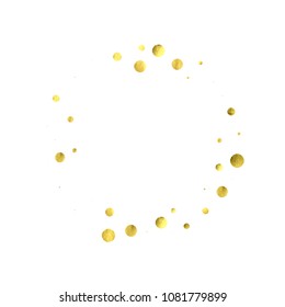 Foil gold confetti. Glitter vector celebrate background. Watercolor golden sparkles and dots. Voucher backdrop. Luxury invitation card template. Falling gold confetti. Glitter background. 