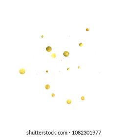 Foil gold confetti. Glitter vector celebrate background. Watercolor golden sparkles and dots. Voucher backdrop. Luxury invitation card template. Falling gold confetti. Glitter background. 