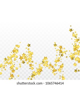Foil gold confetti. Glow vector celebrate background. Golden sparkles and dots on black backdrop. Christmas party invitation card template. Falling gold confetti. Glitter background. 