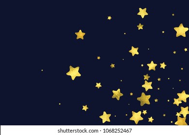 Foil gold confetti. Glow vector celebrate background. Golden sparkles and dots on transparent backdrop. Luxury invitation card template. Falling gold confetti. Glitter background. 