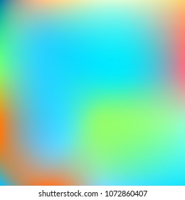 Foil hologram modern deep background. Vivid smooth mesh blurred futuristic template. Bright hipster style backdrop. Technology blank Holographic spectrum gradient for printed products, covers.