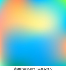 Foil hologram modern deep background. Vivid smooth mesh blurred futuristic template. Bright hipster style backdrop. Technology blank Holographic spectrum gradient for printed products, covers.