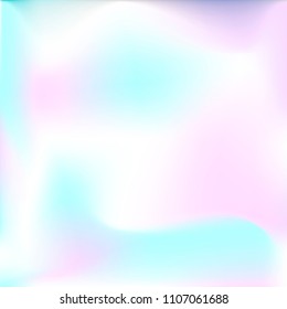 Foil hologram vector background. Abstract soft pastel gradient texture. Blurry hipster liquid background. Vibrant holographic illustration. Vector design template
