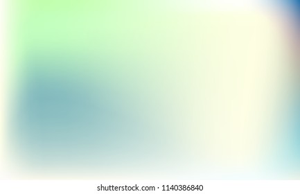 Foil hologram vector background. Abstract soft pastel gradient texture. Colored Blurry Hipster Liquid Background. Vibrant holographic illustration. Gradient mesh. White Blue Green.