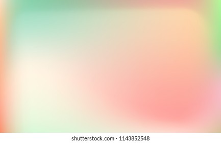 Foil hologram vector background. Abstract soft pastel gradient texture. Colored Blurry Hipster Liquid Background. Vibrant holographic illustration. Gradient mesh. White Orange Yellow Red Green.