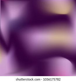 Foil hologram vector background. Violet abstract soft pastel gradient texture. Blurry hipster liquid background. Vibrant holographic illustration. Vector design template