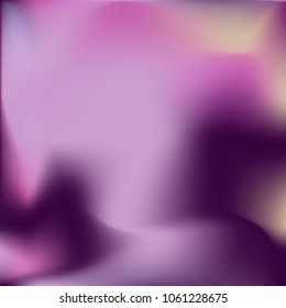 Foil hologram vector background. Violet abstract soft pastel gradient texture. Blurry hipster liquid background. Vibrant holographic illustration. Vector design template