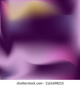 Foil hologram vector background. Violet abstract soft pastel gradient texture. Blurry hipster liquid background. Vibrant holographic illustration. Vector design template