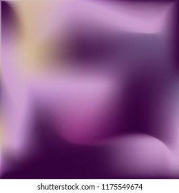 Foil hologram vector background. Violet abstract soft pastel gradient texture. Blurry hipster liquid background. Vibrant holographic illustration. Vector design template