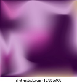 Foil hologram vector background. Violet abstract soft pastel gradient texture. Blurry hipster liquid background. Vibrant holographic illustration. Vector design template
