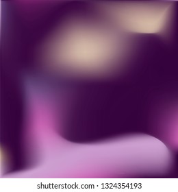 Foil hologram vector background. Violet abstract soft pastel gradient texture. Blurry hipster liquid background. Vibrant holographic illustration. Vector design template